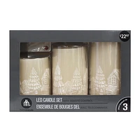 Hometrends Snow House Scene LED candle set