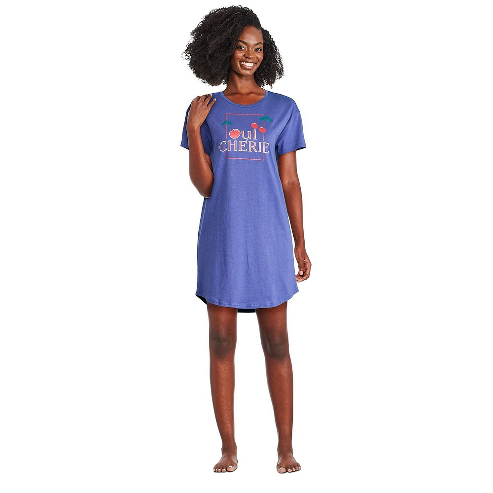 Chemise de nuit à encolure ras du cou George pour femmes