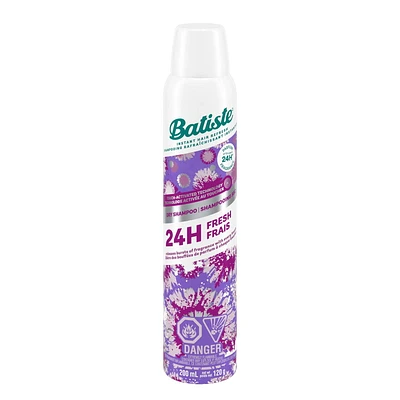 Batiste Shampooing Sec Activé au Toucher 24H Fraîcheur, Absorbe l'Huile dans les Cheveux entre les Lavages, et Libère des Éclats de Parfum offrant jusqu'à 24 Heures de Fraîcheur à Chaque Toucher, 200 ml. BATISTE SHAMPOOING SEC 24H FRAIS+