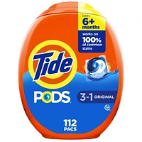 Tide PODS Laundry Detergent Pacs, Original Scent, Powerful 3-in-1 Clean in one Step, HE Compatible, 112CT