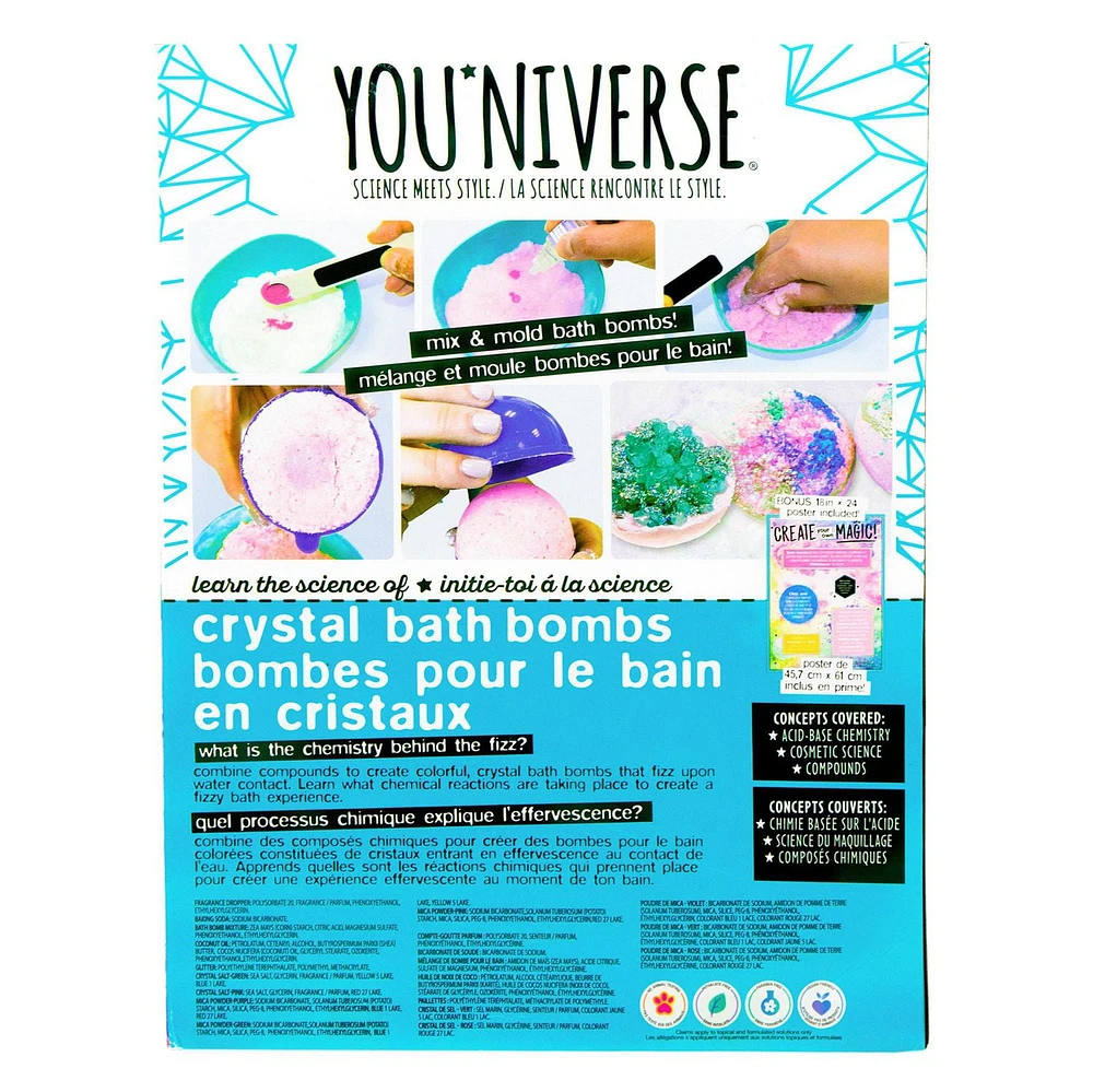 YOUniverse Crystal Bath Bombs, Create Your Own Bath Bombs, YOUniverse Crystal Bath Bombs