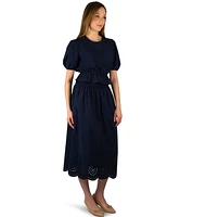 JUPE BB MIDI BRODÉE Tailles TP-TG