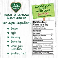 Baby Gourmet Organic Puree Vanilla Banana Berry Risotto, Puree - 128 mL