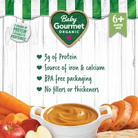 Baby Gourmet Organic Meal Sweet Potato Apple & Chicken, Puree - 128 mL
