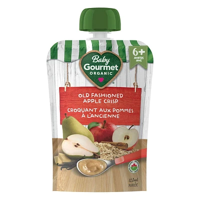 Purée biologique croquant aux pommes à l'ancienne de Baby Gourmet Purée - 128 mL