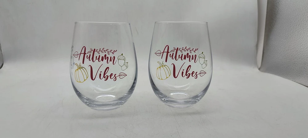 2022 Harvest Wine glass- Saying