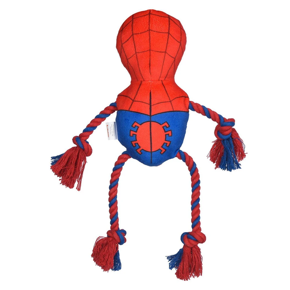 Jouet pour chien en corde en peluche avec couineur Spiderman