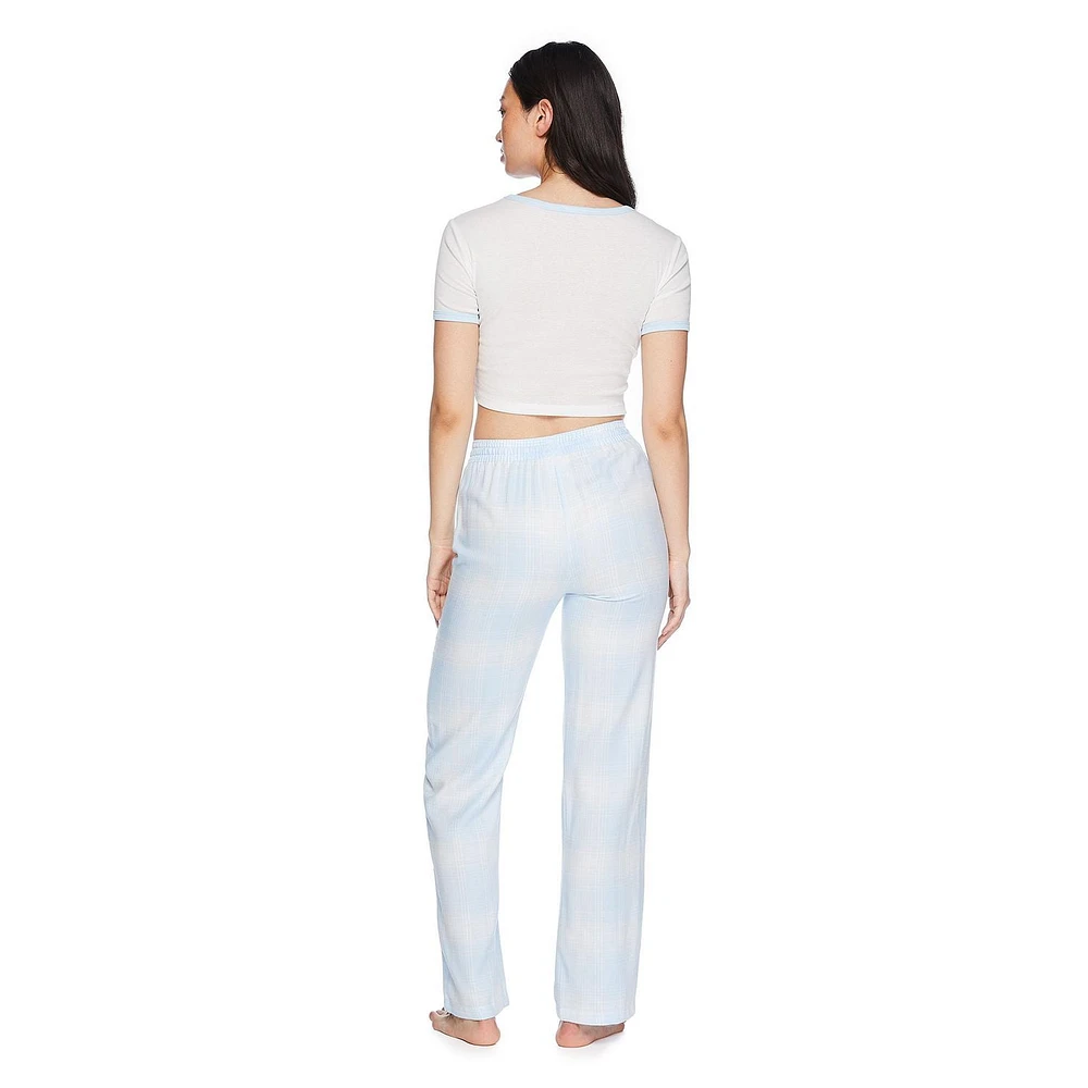 Ensemble 2 pièces avec t-shirt et pantalon en flanelle No Boundaries pour femmes