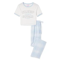 Ensemble 2 pièces avec t-shirt et pantalon en flanelle No Boundaries pour femmes