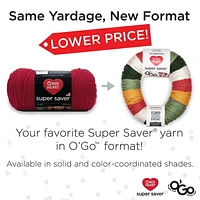 Red Heart® Super Saver® O'Go™ Yarn, Acrylic #4 Medium, 5oz/141g, 236 Yards