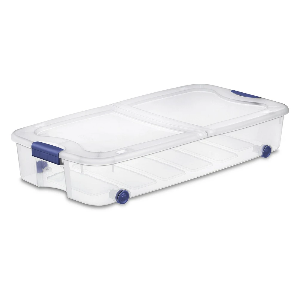 Sterilite Ultra™ 62 L Stadium Blue Wheeled Underbed Storage Box, 62 L