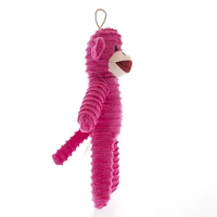 Only The Best For My Dog ®​ 9-inch Stuffed Plush Squeaky Sock Monkey Dog Toy, Pink Monkey