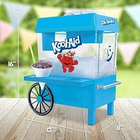 Nostalgia Kool-Aid Snow Cone Shaved Ice Machine - Retro Table-Top Slushie Machine Makes 20 Icy Treats - Includes 2 Reusable Plastic Cups & Ice Scoop - Blue