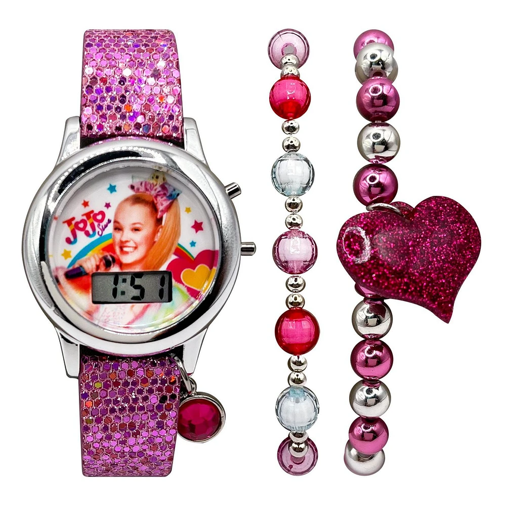 JOJO Kids flashing dial LCD Watch With Bracelet Set