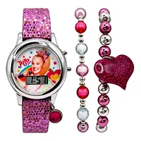JOJO Kids flashing dial LCD Watch With Bracelet Set