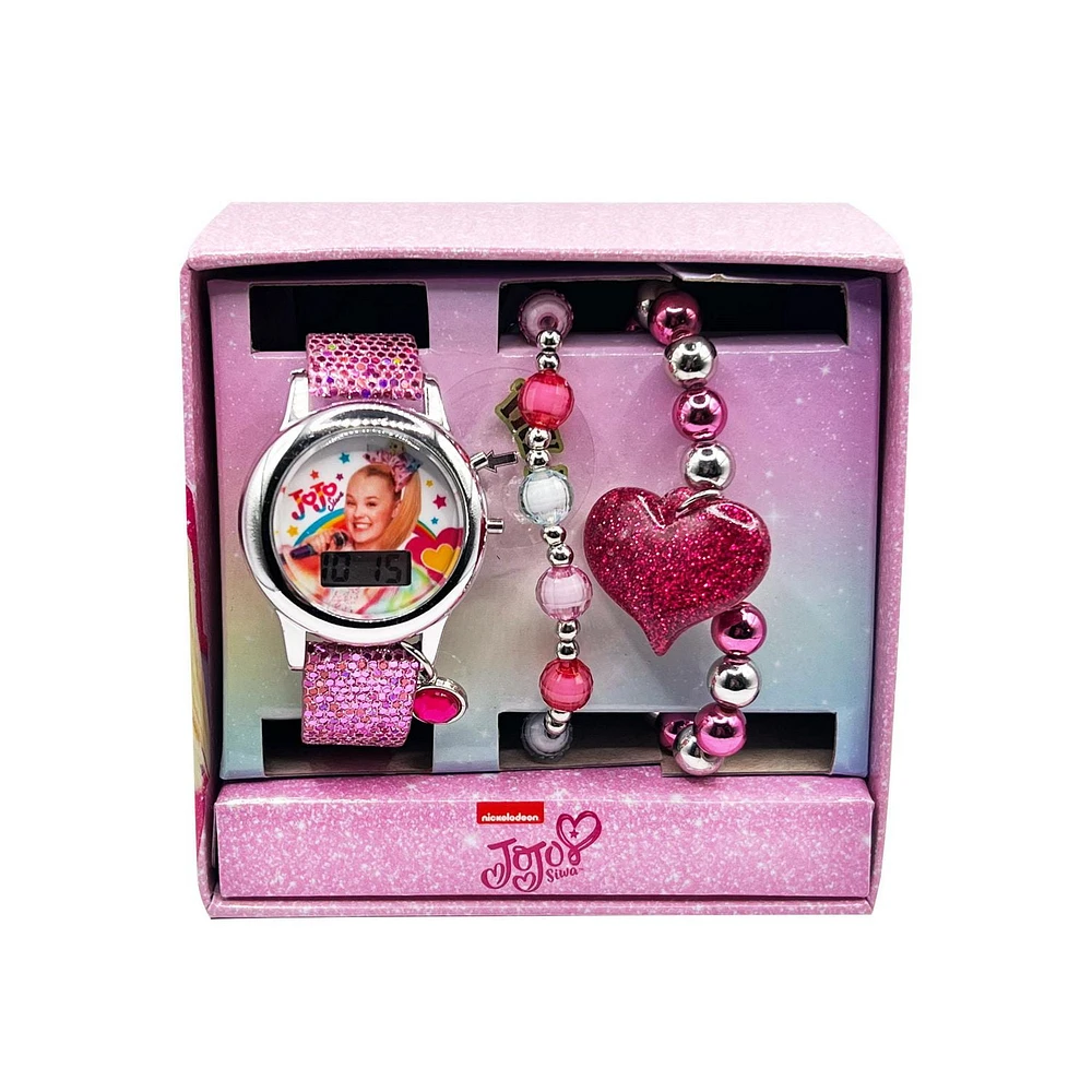 JOJO Kids flashing dial LCD Watch With Bracelet Set