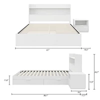 Nexera Hunter Platform Bed With Headboard And 1-Drawer Nightstand