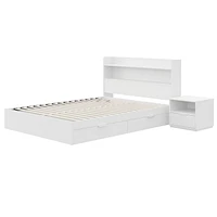 Nexera Hunter Platform Bed With Headboard And 1-Drawer Nightstand