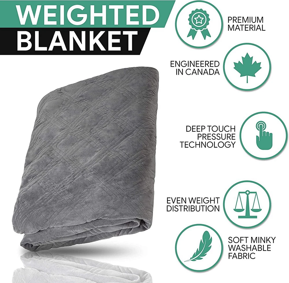 Hush Classic Weighted Blanket 25 lb. Queen 80 in. x 87 in. with Duvet Cover, Gray