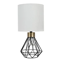 Home Trends Black Caged Table Lamp with Gold Accents