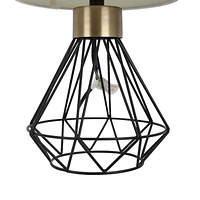 Home Trends Black Caged Table Lamp with Gold Accents