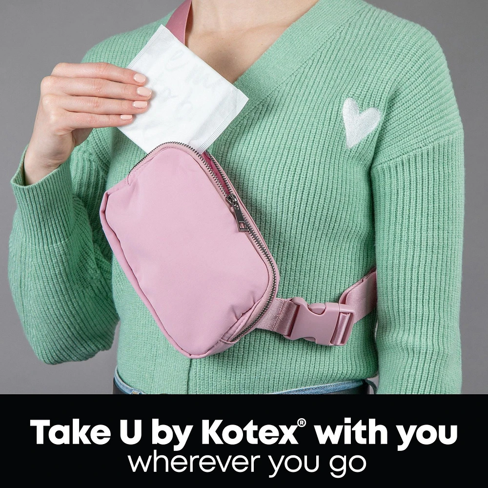 Serviettes ultraminces U by Kotex Clean & Secure, absorption régulière, sans parfum 60 Unités