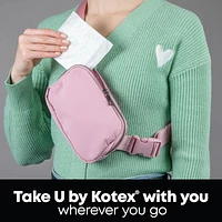 Serviettes ultraminces U by Kotex Clean & Secure, absorption régulière, sans parfum 60 Unités
