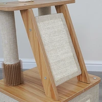 Vibrant Life 3-Level Cat Tree with Base Condo, Top Perch, Scratching Mats, Laminated Board Steps