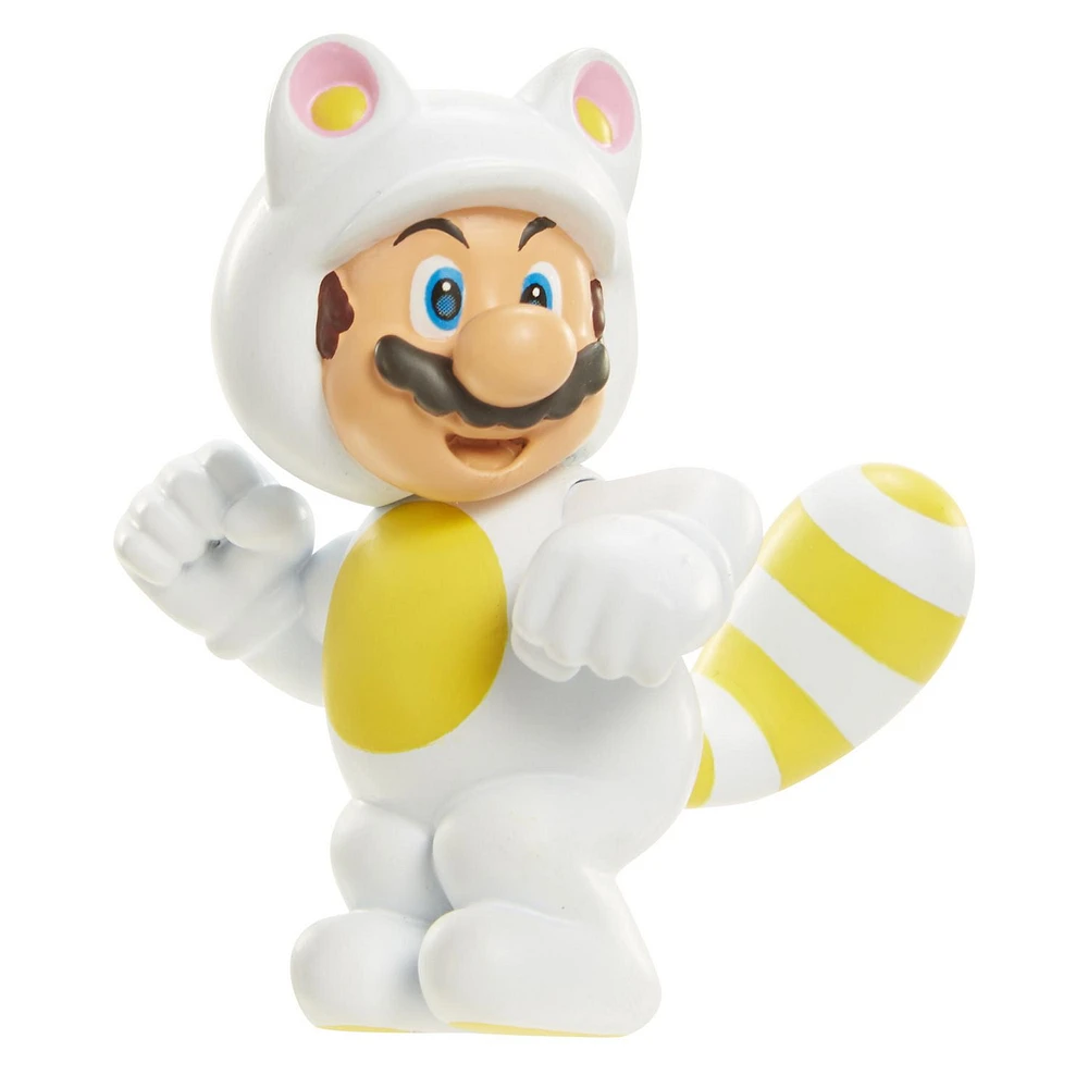 Nintendo Tanooki Mario White 2.5" Limited Articulation Figure