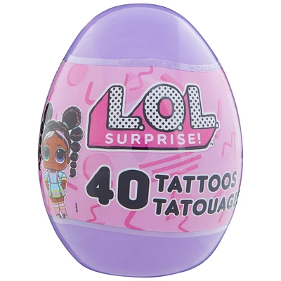 LOL Surprise Jumbo Plastic Egg, 40 Tattoos, Temporary, Easter, Pink