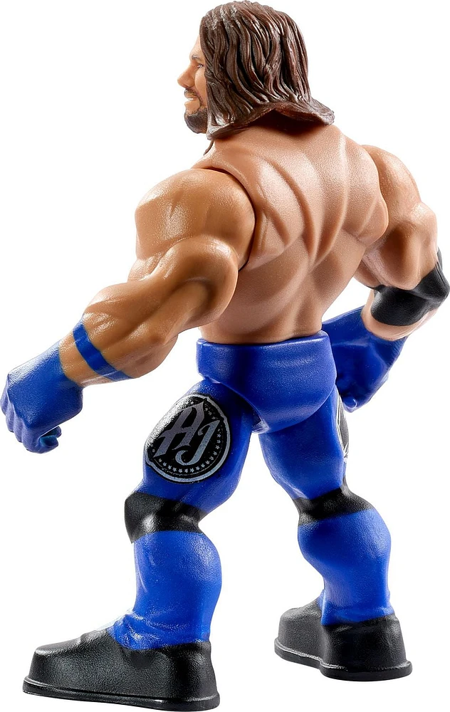 WWE Knuckle Crunchers AJ Styles Action Figure & Accessories, Bone-Crunching Movement, 3.25-inch