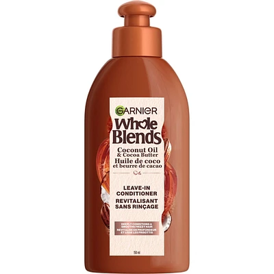 Garnier Whole Blends Coconut Oil & Cocoa Butter Leave-In Treatment, 150 mL, Smoothing Oil for frizzy hair