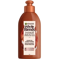 Garnier Whole Blends Coconut Oil & Cocoa Butter Leave-In Treatment, 150 mL, Smoothing Oil for frizzy hair