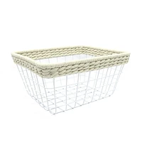 hometrends Wire Basket with Woven Rope