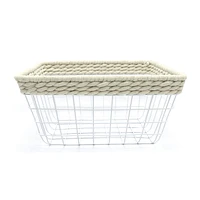 hometrends Wire Basket with Woven Rope