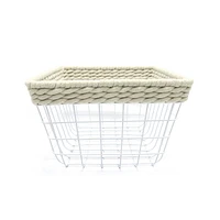 hometrends Wire Basket with Woven Rope