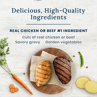 Blue Buffalo Tempting Toppers Grain Free Natural Wet Dog Food Topper Variety Pack, Chicken Dinner & Beef Recipe, 12 x 85g, BLUE Tempting Toppers Bf/Chkn 12ct Variety Pack