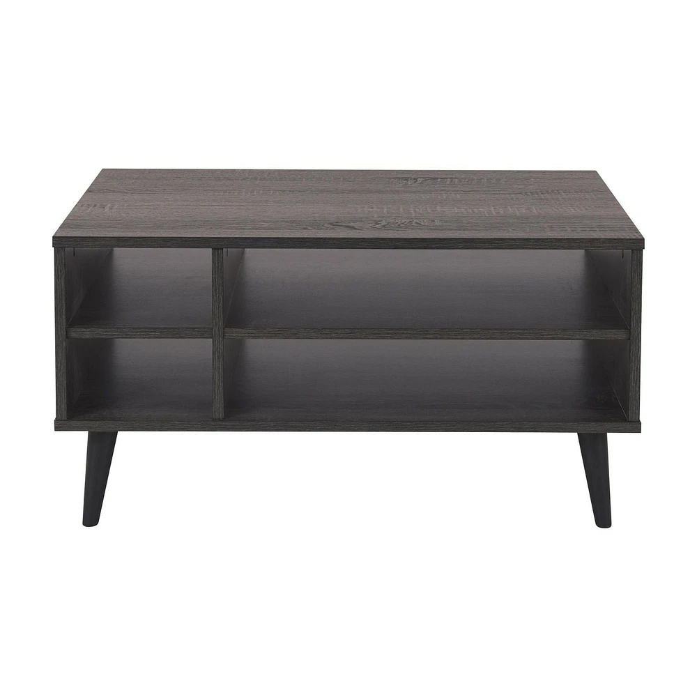 Cole Rectangle 31.5" Wide Coffee Table with Open Storage Shelves