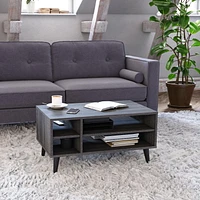 Cole Rectangle 31.5" Wide Coffee Table with Open Storage Shelves