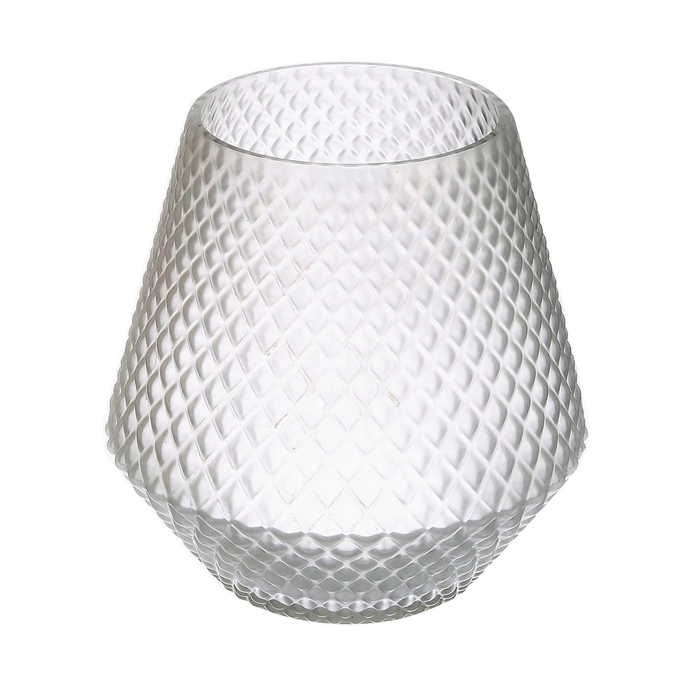 hometrends Frosted Grey Glass Vase