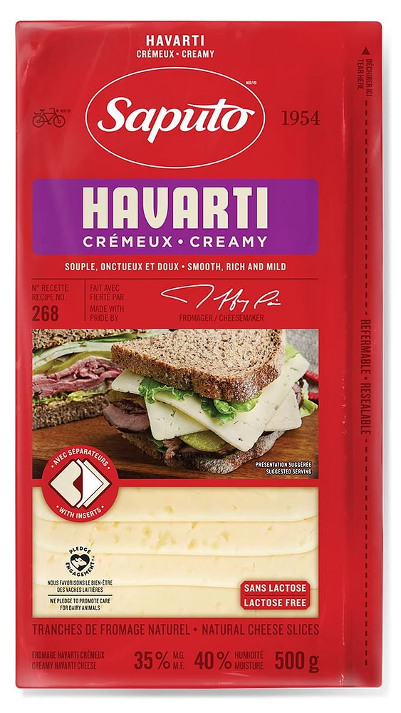 Saputo Havarti Cheese Slices