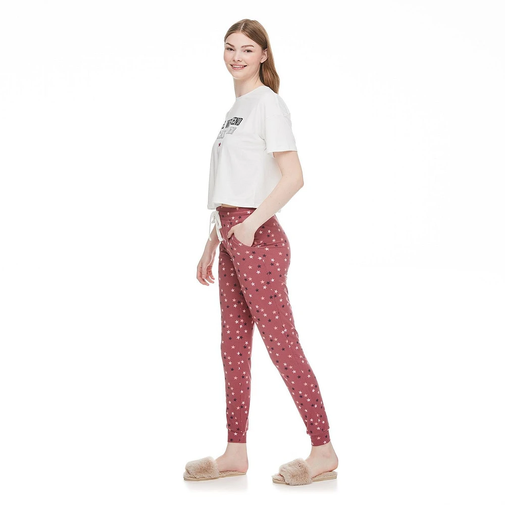 No Boundaries Women's Tee and Jogger 2-Piece Set