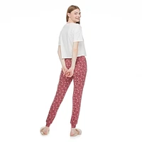 No Boundaries Women's Tee and Jogger 2-Piece Set