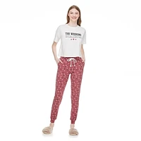 No Boundaries Women's Tee and Jogger 2-Piece Set