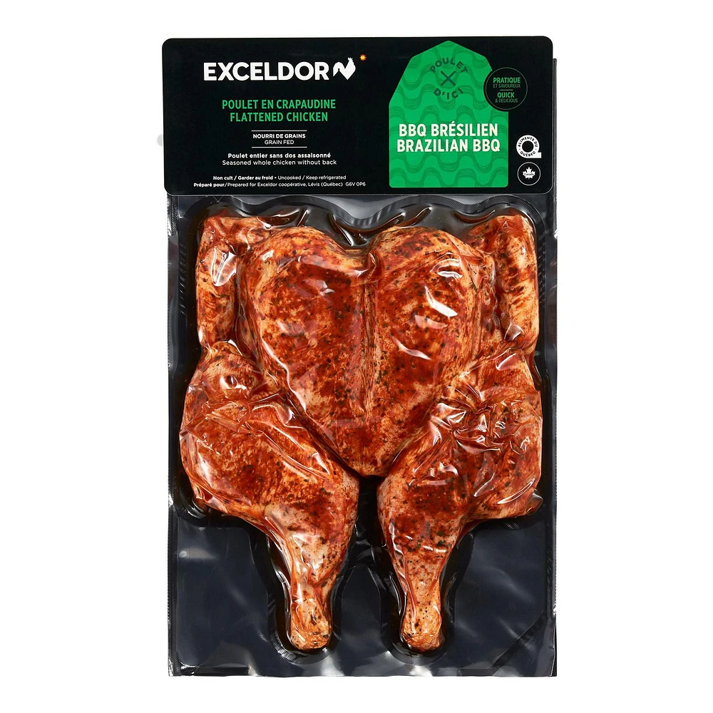 Exceldor Brazilian Barbecue Flattened Chicken, 1 whole chicken, 1.10 - 1.50 kg