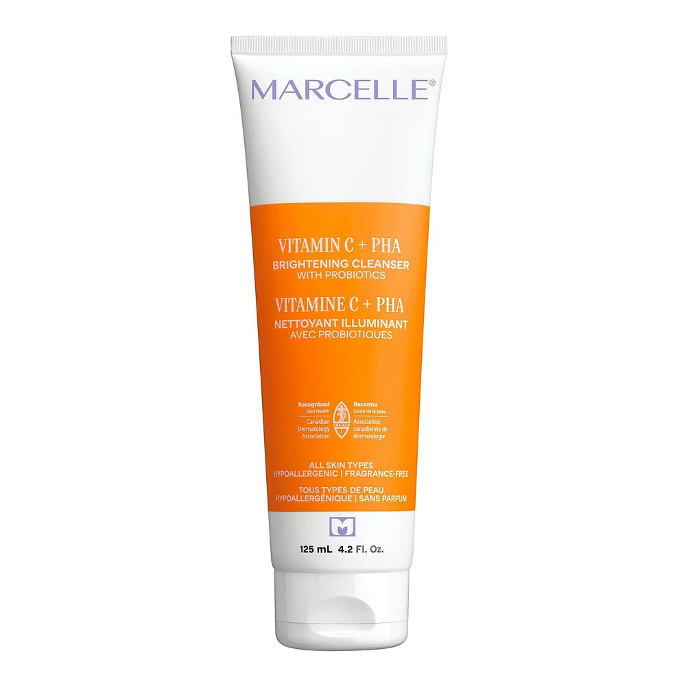 Marcelle Vitamine C + PHA Nettoyant illuminant avec probiotiques Éclaircissant. Hydratant. Exfoliant.
