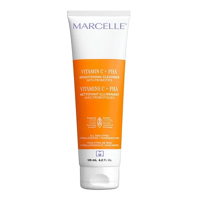 Marcelle Vitamine C + PHA Nettoyant illuminant avec probiotiques Éclaircissant. Hydratant. Exfoliant.