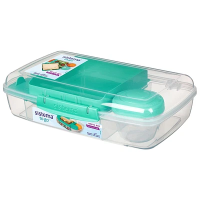 Sistema To Go Bento Lunch Box Food Storage Container, 1.76L, Colours may vary.