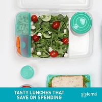 Sistema To Go Bento Lunch Box Food Storage Container, 1.76L, Colours may vary.