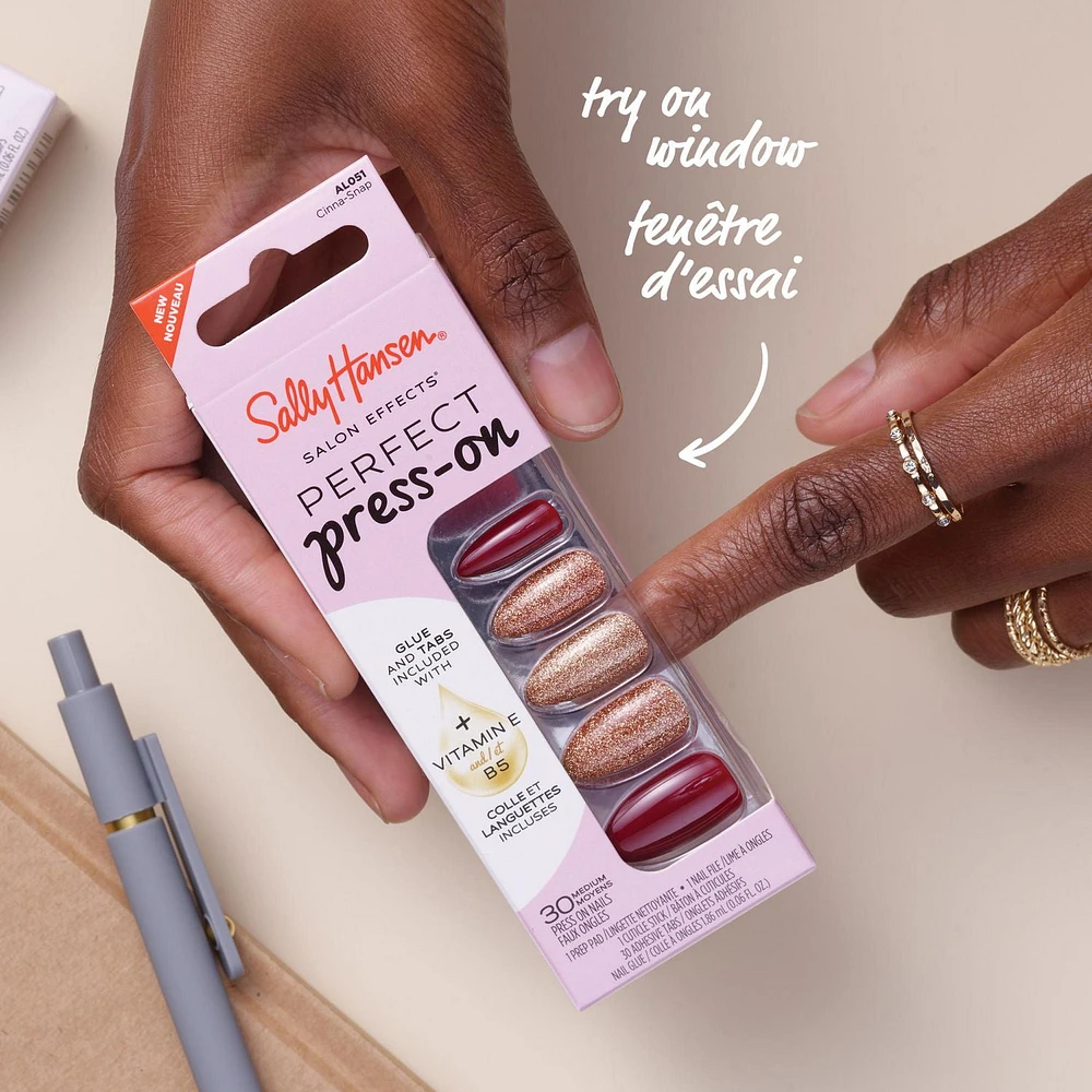 Salon Effects Perfect Press-On Nails, Non-Damaging Manicure, Easy to Apply